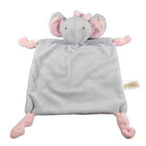 Dan Dee Baby Elephant Lovey Blanket Gray Pink Plush Rattle Security Blanket Toy